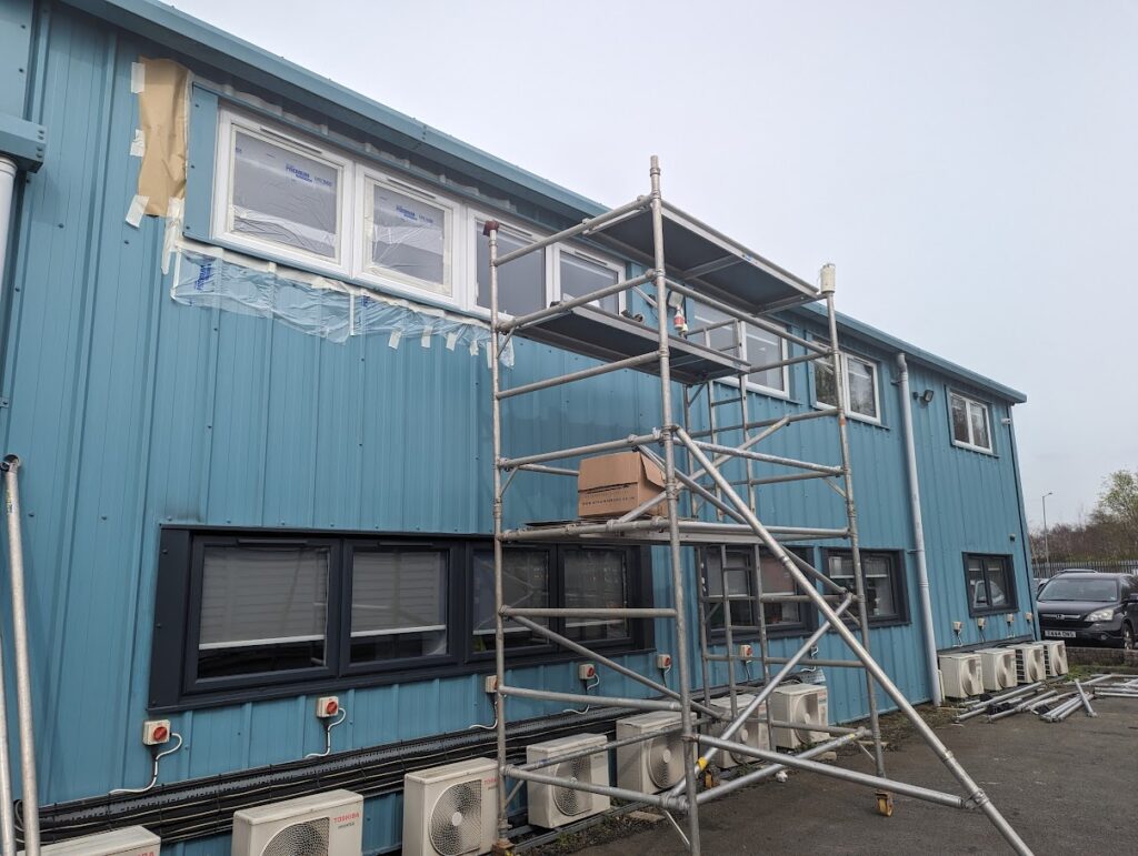 Commercial Spraying of factory walls to improve aesthetic appeal