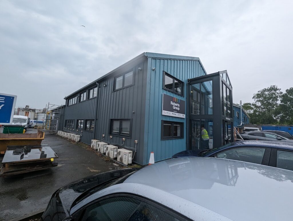 Professional Commercial Spraying team respraying a factory in progress